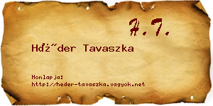 Héder Tavaszka névjegykártya
